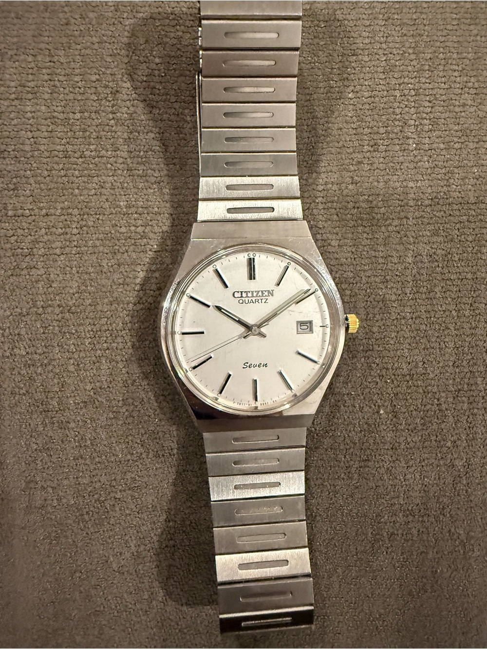 Citizen Silver-Tone Stainless Steel Quartz Watch with White Dial